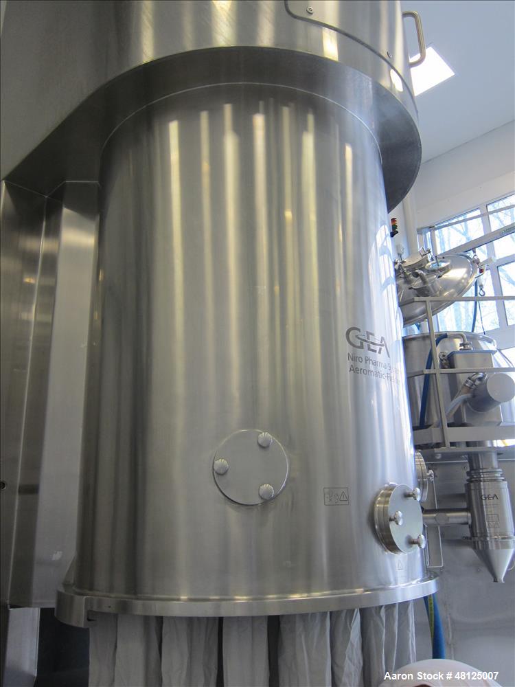 Used GEA Niro Pharma Systems Aeromatic Fielder mixing/drying system consisting of: (1) GEA Niro Aeromatic Fielder high shear mixer, type PMA 1200. Polished stainless steel construction, Total capacit...
