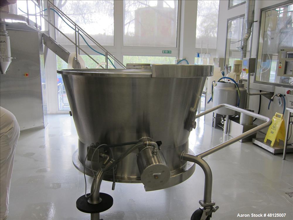 Used GEA Niro Pharma Systems Aeromatic Fielder mixing/drying system consisting of: (1) GEA Niro Aeromatic Fielder high shear mixer, type PMA 1200. Polished stainless steel construction, Total capacit...