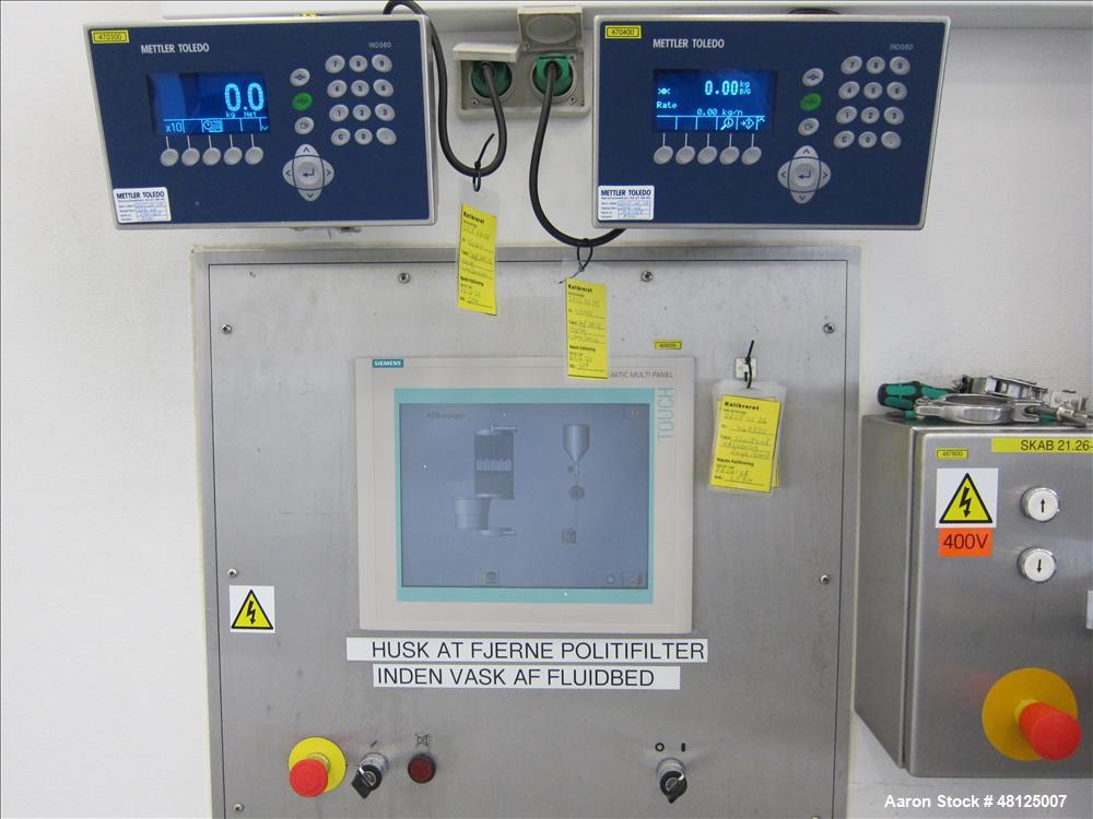 Used GEA Niro Pharma Systems Aeromatic Fielder mixing/drying system consisting of: (1) GEA Niro Aeromatic Fielder high shear mixer, type PMA 1200. Polished stainless steel construction, Total capacit...