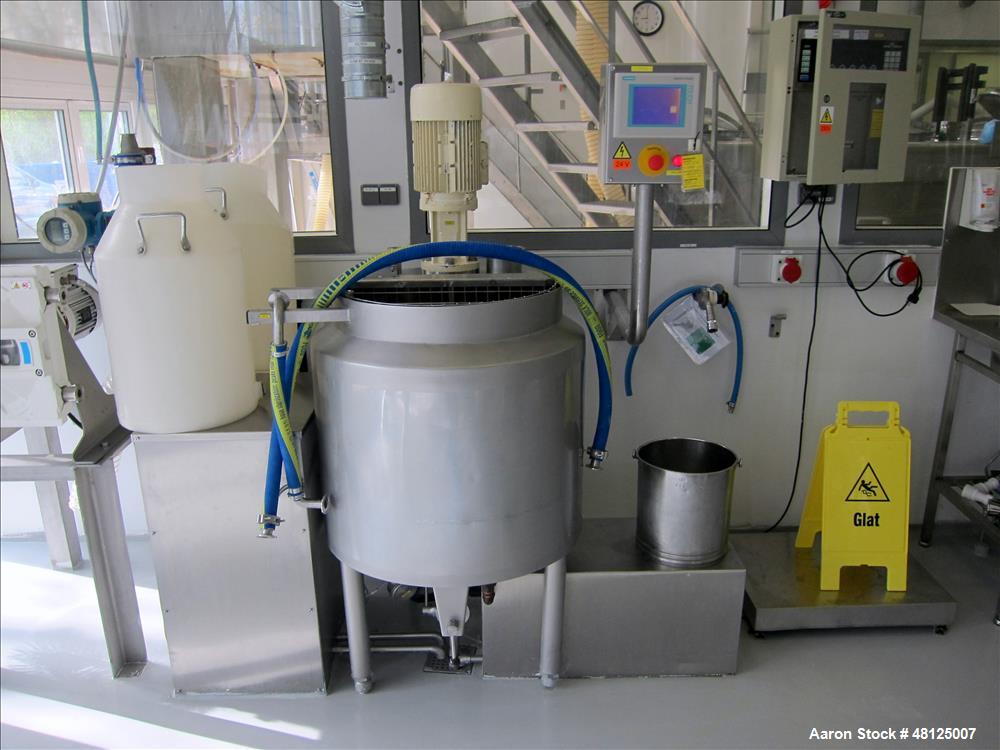 Used GEA Niro Pharma Systems Aeromatic Fielder mixing/drying system consisting of: (1) GEA Niro Aeromatic Fielder high shear mixer, type PMA 1200. Polished stainless steel construction, Total capacit...