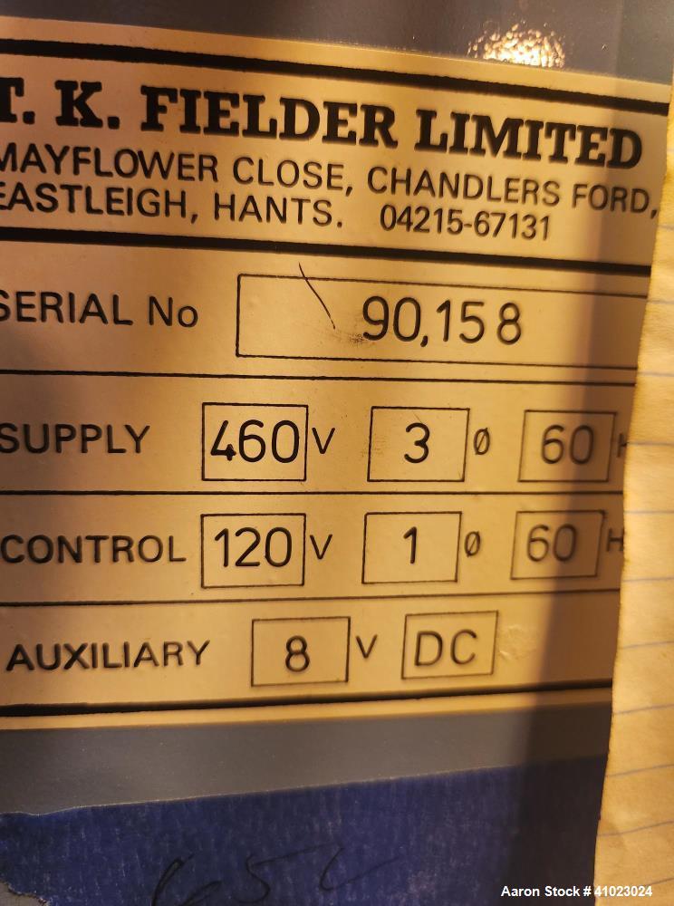 Used TK Fielder PMA65 2GVI High Shear Mixer Granulator – 65 Liter – Stainless Steel – Hazardous Location Rated