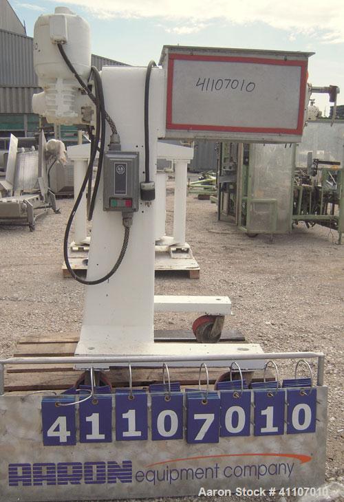Used Colton Twin Rotary Oscillating Granulator, model 544A, 304 stainless steel. (2) 4" diameter 6 blade rotors. Top feed, no cover, bottom discharge chute with screen. Driven by a 1 hp, 3/60/208-220...