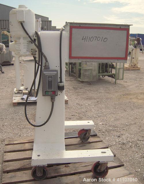 Used Colton Twin Rotary Oscillating Granulator, model 544A, 304 stainless steel. (2) 4" diameter 6 blade rotors. Top feed, no cover, bottom discharge chute with screen. Driven by a 1 hp, 3/60/208-220...
