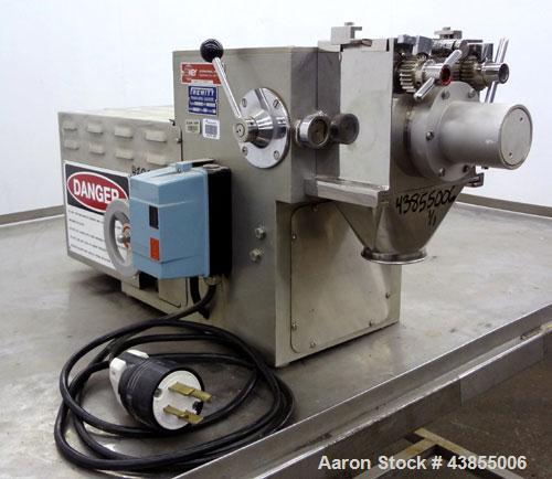 Used Frewitt GLA Oscillating Granulator, Type GLAORV, 316 Stainless Steel. Approximate capacity up to 80 kg per hour depending on the type of material. Driven by a 0.37 kw, 3/50/220/380 volt, 1380 rp...