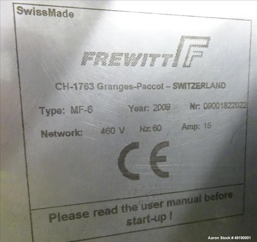 Used Frewitt MF Oscillating Granulator, Model MF-6, 316 Stainless Steel.