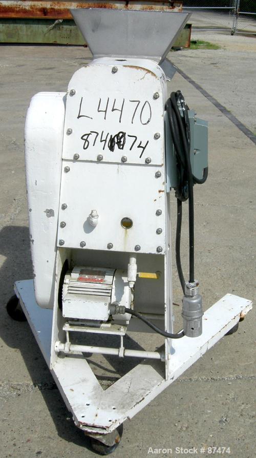 USED: Stokes Oscillating Granulator, model 43-6, 304 stainless steel. Approximate 5' diameter x 13" long rotor. 13-3/4" x 16-1/4" feed opening. Driven by a 1 hp, 3/60/230/460 volt, 1730 rpm motor. Mo...