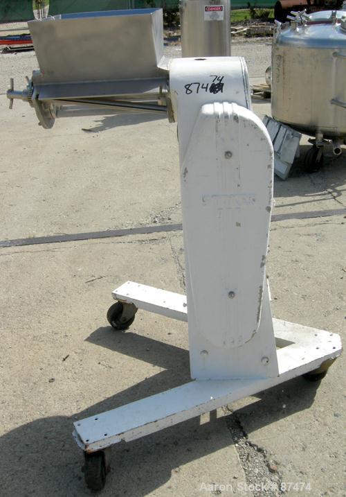USED: Stokes Oscillating Granulator, model 43-6, 304 stainless steel. Approximate 5' diameter x 13" long rotor. 13-3/4" x 16-1/4" feed opening. Driven by a 1 hp, 3/60/230/460 volt, 1730 rpm motor. Mo...