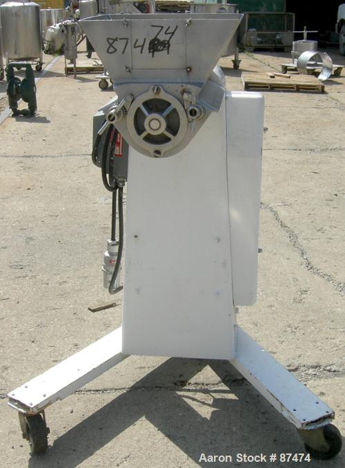 USED: Stokes Oscillating Granulator, model 43-6, 304 stainless steel. Approximate 5' diameter x 13" long rotor. 13-3/4" x 16-1/4" feed opening. Driven by a 1 hp, 3/60/230/460 volt, 1730 rpm motor. Mo...