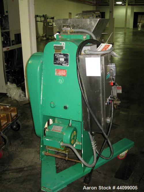 Used Stokes Oscillating Granulator, Model 900-43-6, Stainless Steel. Includes a rotor, missing bottom chute. Driven by a 1hp, 230/460 volt motor with controls. Serial#T-664229, Lot#669101.