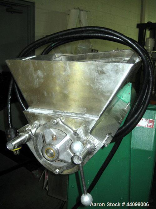 Used Stokes Oscillating Granulator, Model 900-43-6, Stainless Steel. Includes a rotor, missing bottom chute. Driven by a 1hp, 230/460 volt motor with controls. Serial#T-664229, Lot#669101.