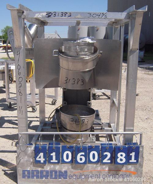 Used- Vector Colton Wet Granulator, model 561, 304 stainless steel. Approximate 12" diameter x 3" deep screen. Top feed with...