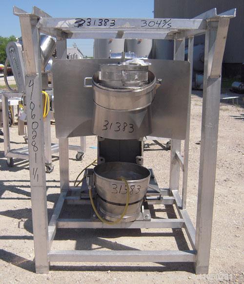 Used- Vector Colton Wet Granulator, model 561, 304 stainless steel. Approximate 12" diameter x 3" deep screen. Top feed with...