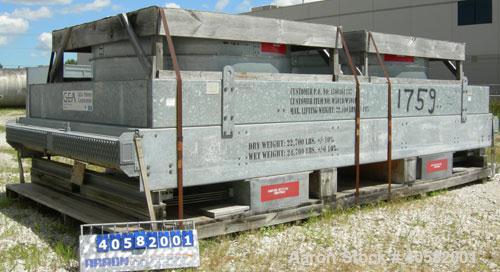Unused- GEA Rainey Corp. Air Cooled Fin Fan Heat Exchanger, 1,458 square feet. Twin top fan design. Galvanized frame, carbon steel fin tubes. (232) 1" OD x .65 x 24' long SA-214 carbon steel tubes, 4...