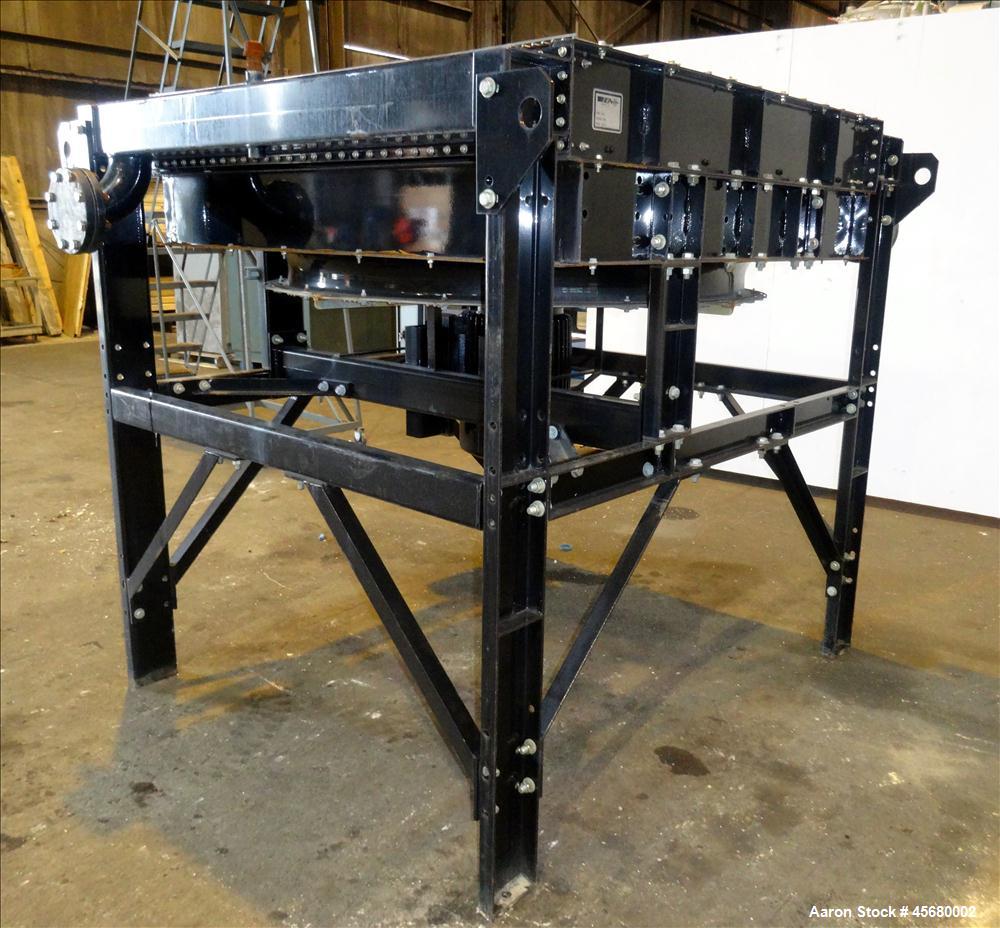 Used IEA Remote Horizontal Cooler/ Radiator, Model HC025S28. 54" diameter fan driven by a 3/60/230-460 volt, 865 rpm motor. Mounted on an all carbon steel frame. Serial # 16030-2. Built 2007.