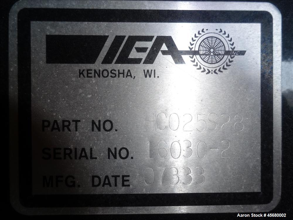 Used IEA Remote Horizontal Cooler/ Radiator, Model HC025S28. 54" diameter fan driven by a 3/60/230-460 volt, 865 rpm motor. Mounted on an all carbon steel frame. Serial # 16030-2. Built 2007.