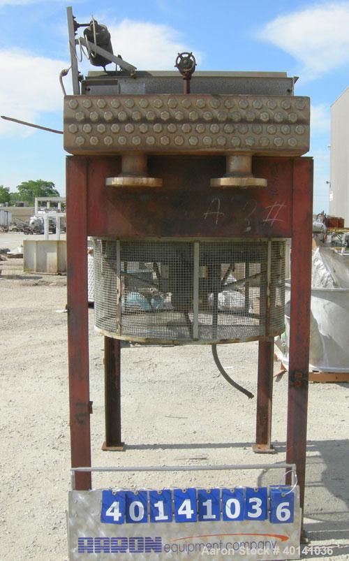 Used: Hoffman Process fin fan heat exchanger, model 1FDO404031, approximately 70 square feet, 316L stainless steel header. (66) 1" diameter x 4'8" long 316L stainless steel "U" tube bundle with alumi...