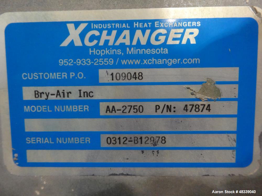 Used XChanger AA Series Industrial Air Cooled Heat Exchanger, Model AA-2750, Part# 47874. Performance process air volumetric flow rate 2,592 cubic feet per minute, total fluid entering 11,664 pounds ...