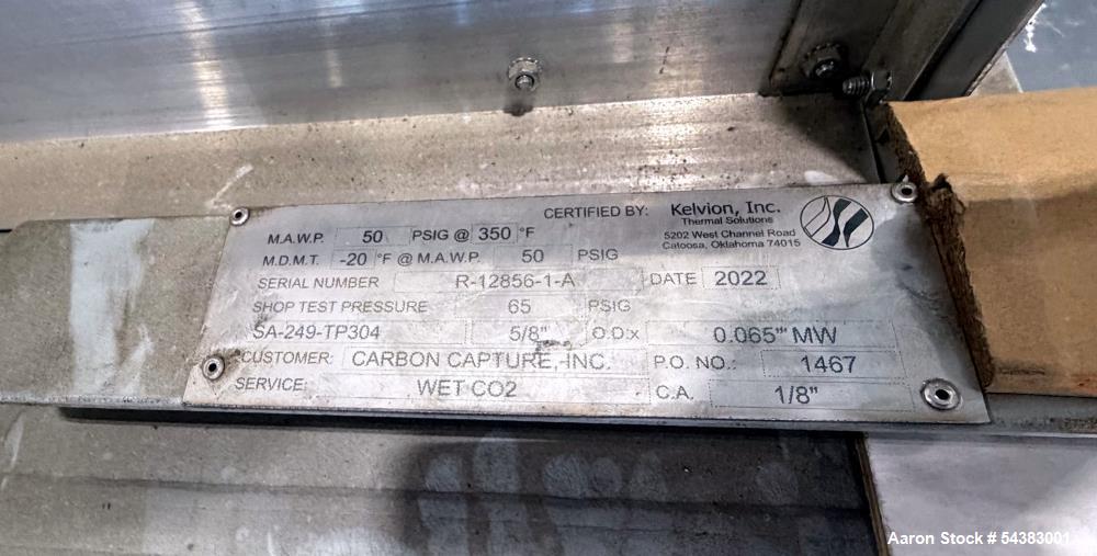 Kelvion, Inc. – Thermal Solutions, Air Cooled  Fin Fan Heat Exchanger, Stainless steel. Approximately 164 sqft area.