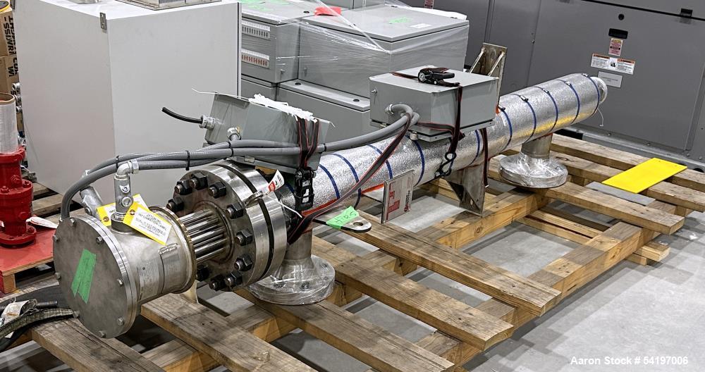 Unused Gaumer Process Stainless Steel Electric Heater. 600 PSIG at 10 to 932 degrees F, Design: 33.3 KW.  6" diameter x 67.2" long. 3/60/480v, Serial # 23-C34349-4, Built 2023.