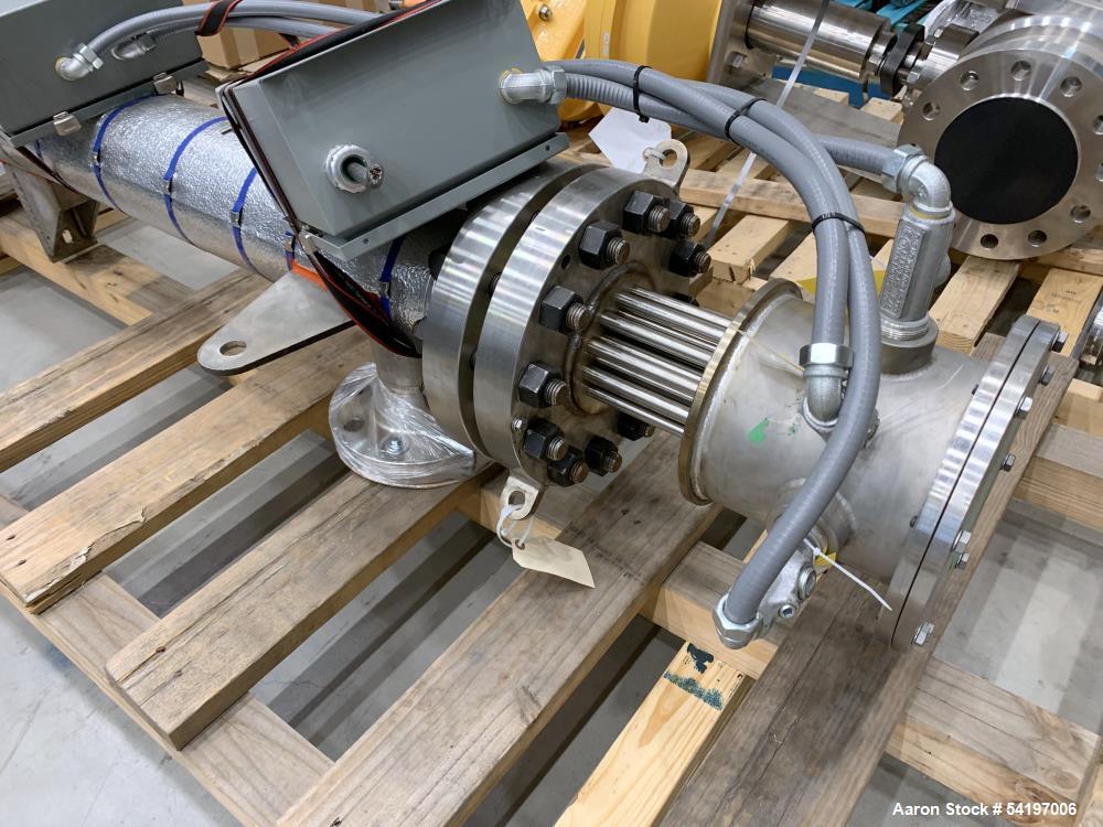 Unused Gaumer Process Stainless Steel Electric Heater. 600 PSIG at 10 to 932 degrees F, Design: 33.3 KW.  6" diameter x 67.2" long. 3/60/480v, Serial # 23-C34349-4, Built 2023.