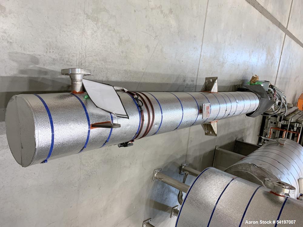 Unused Gaumer Process Stainless Steel Electric Heater. 600 PSIG at 10 to 932 degrees F, Design:104 KW. 8" diameter x 160" long. 3/60/480v, Serial # 23-C34349-6, Built 2023.