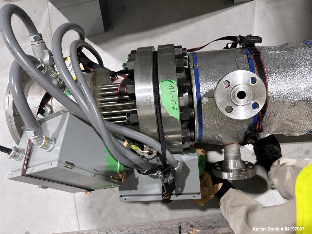 Unused Gaumer Process Stainless Steel Electric Heater. 600 PSIG at 10 to 932 degrees F, Design:104 KW. 8" diameter x 160" long. 3/60/480v, Serial # 23-C34349-6, Built 2023.