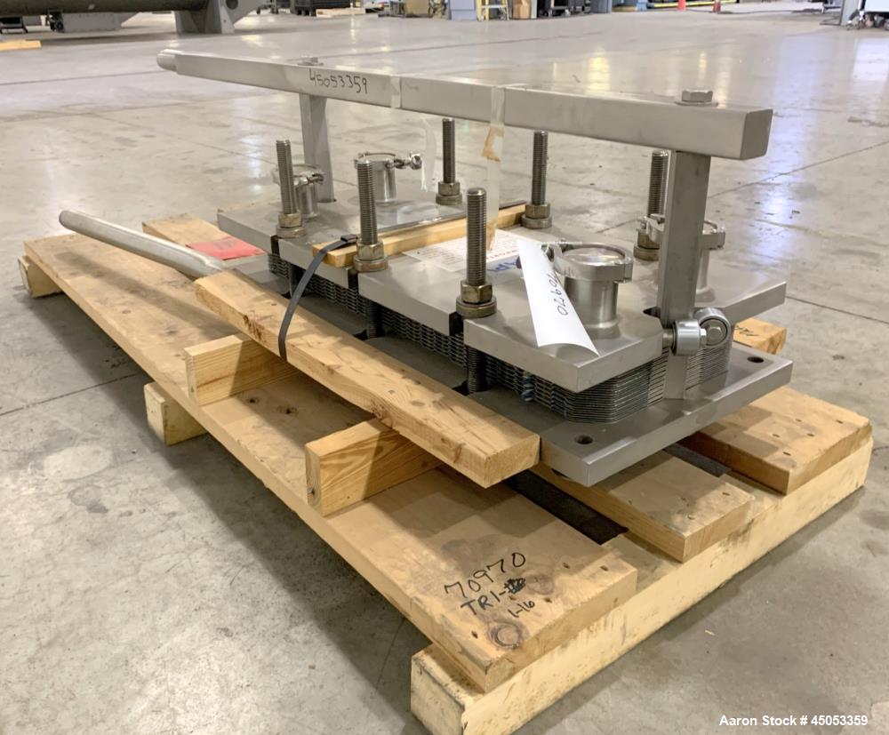 Unused- APV Crepaco Stainless Steel Plate Heat Exchanger, Model SR25SL. (24) 316 Stainless Steel plates with (EPDM) gaskets. Maximum operating pressure 150 psi. W.O# 30459, Built 1995.