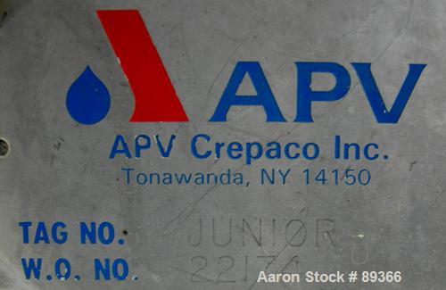 USED: APV plate heat exchanger, model Junior, 316 stainless steel. Approximate 25 square feet. 93 approximate 2-3/4" wide x ...