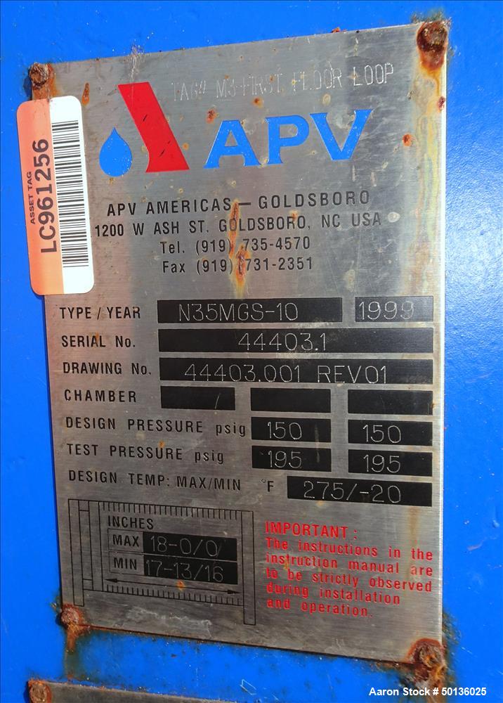 Used- APV Plate Heat Exchanger, Stainless Steel