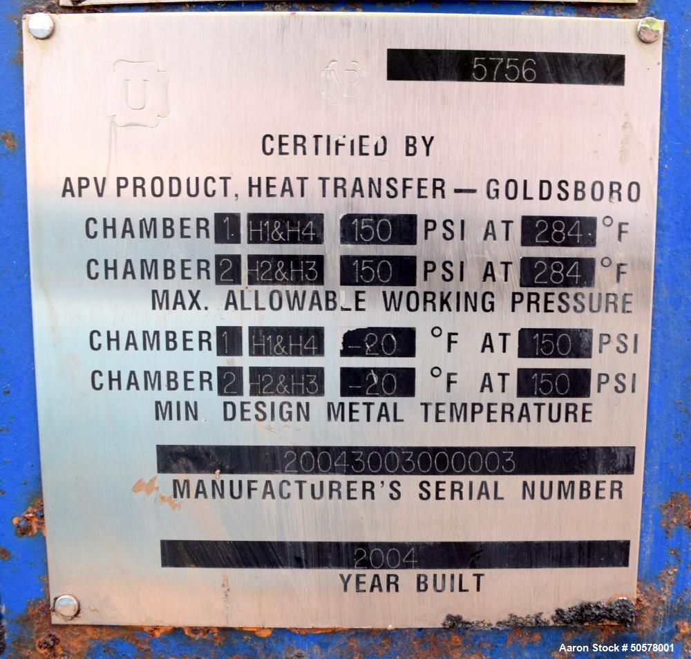Used APV Plate Heat Exchanger, Model Q030 M-10