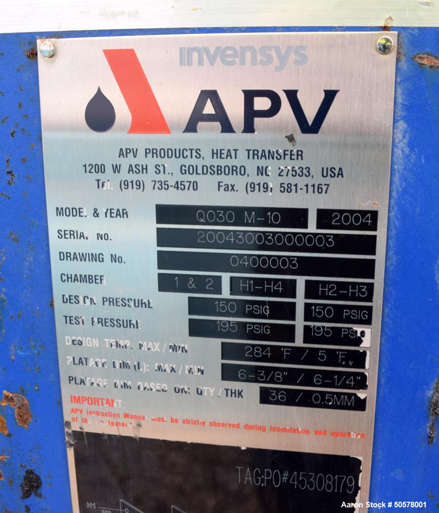 Used APV Plate Heat Exchanger, Model Q030 M-10