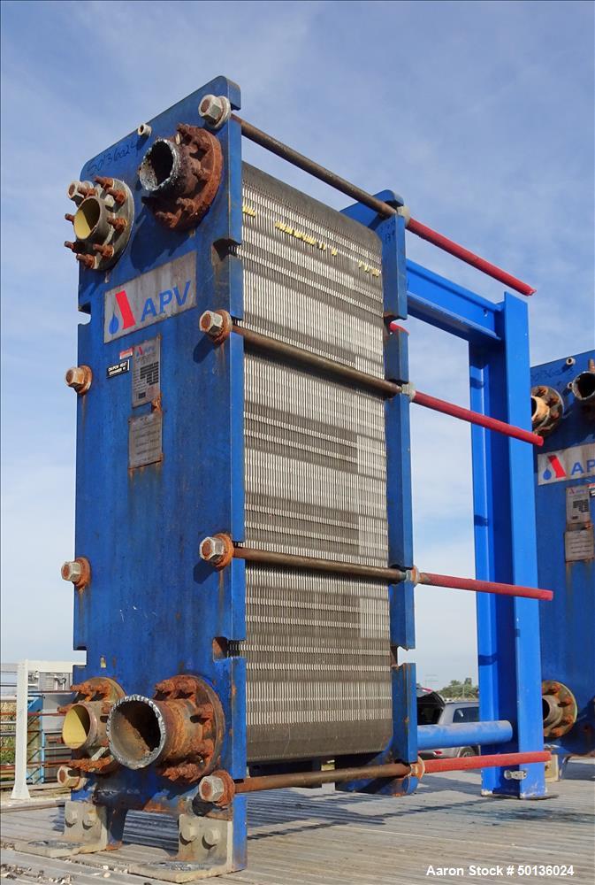 Used- APV Plate Heat Exchanger, Stainless Steel.