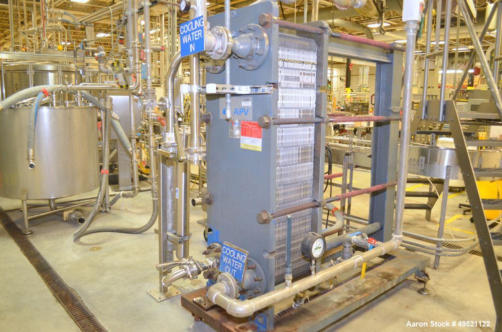 Used APV Plate Heat Exchanger, Model SR6GL, Serial# 30963.1. National Board # 242. Approximately (41) 772/757 mm plates. Rated 150 PSI @ 275 F and -20 F @ 150 PSI. Stainless Steel Construction. Built...