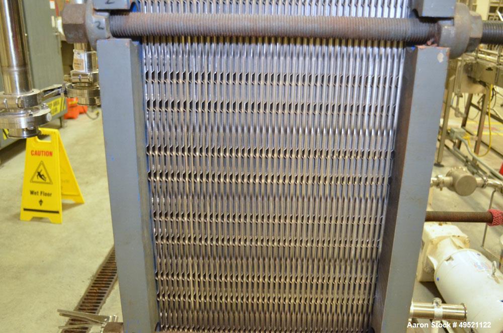 Used APV Plate Heat Exchanger, Model SR6GL, Serial# 30963.1. National Board # 242. Approximately (41) 772/757 mm plates. Rated 150 PSI @ 275 F and -20 F @ 150 PSI. Stainless Steel Construction. Built...
