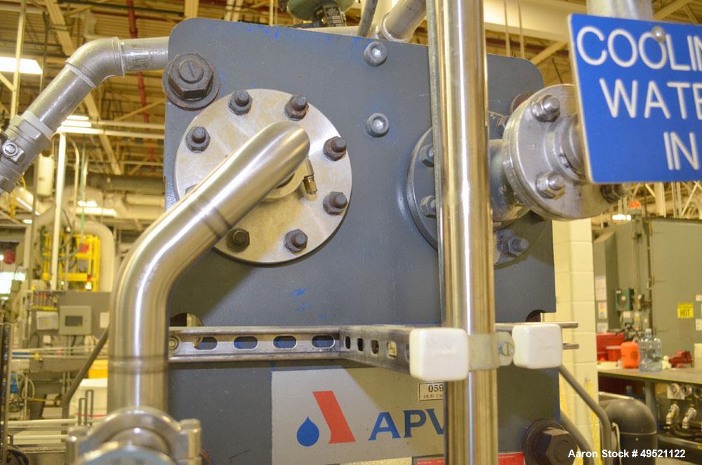 Used APV Plate Heat Exchanger, Model SR6GL, Serial# 30963.1. National Board # 242. Approximately (41) 772/757 mm plates. Rated 150 PSI @ 275 F and -20 F @ 150 PSI. Stainless Steel Construction. Built...