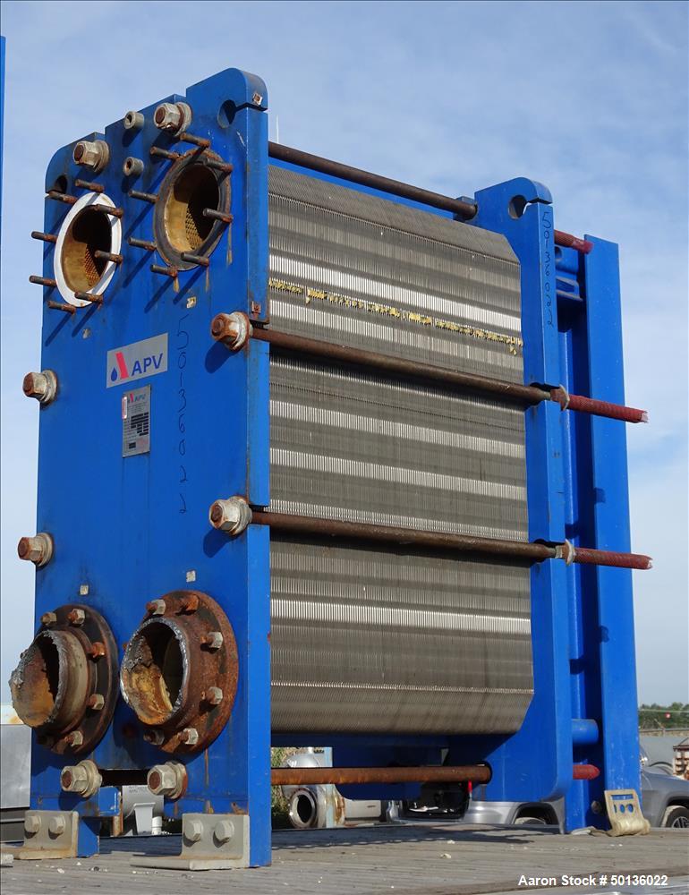 Used APV Plate Heat Exchanger, Model TR9GLMGS 11, 316 Stainless Steel