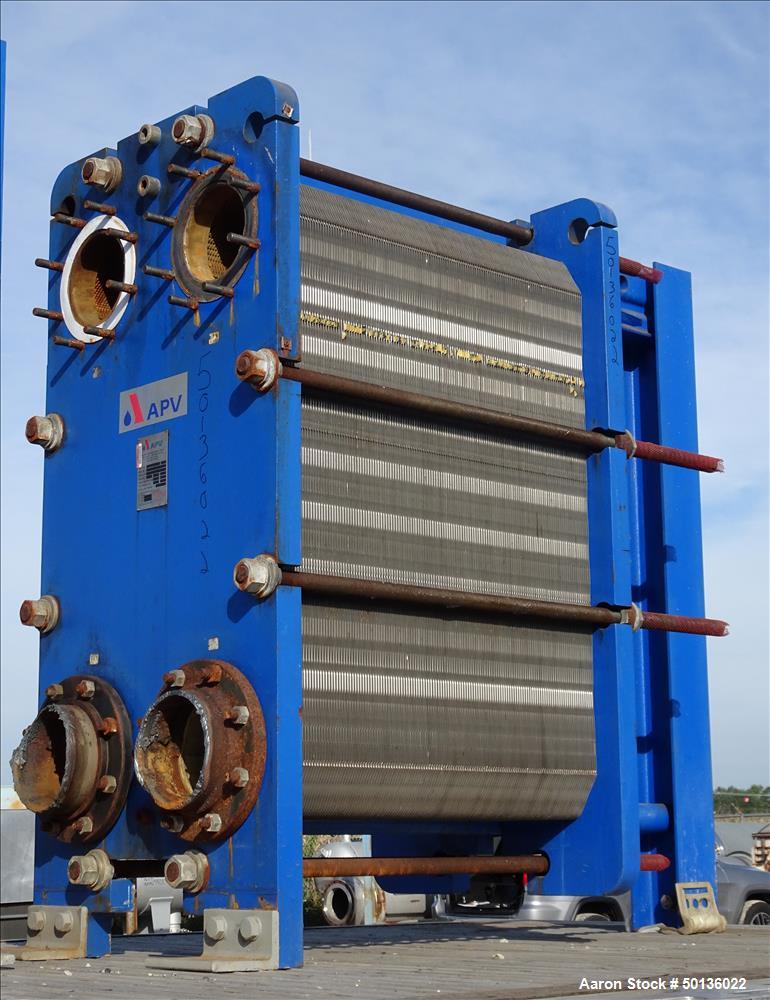 Used- APV Plate Heat Exchanger, Model TR9GLMGS 11, 316 Stainless Steel