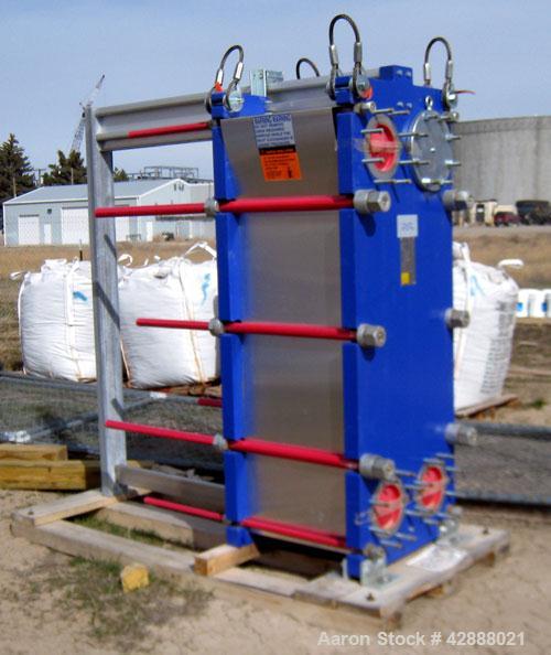 Unused- Alfa Laval Plate Exchanger, 450.70 Square Feet, Model Widegap 200S-FG. (71) Approximately 24’’ wide x 62’’ tall x (0.80) mm thick 316 stainless steel plates. Designed 150 psi at –20 to 230 de...