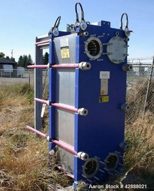 Unused- Alfa Laval Plate Exchanger, 450.70 Square Feet, Model Widegap 200S-FG. (71) Approximately 24’’ wide x 62’’ tall x (0.80) mm thick 316 stainless steel plates. Designed 150 psi at –20 to 230 de...