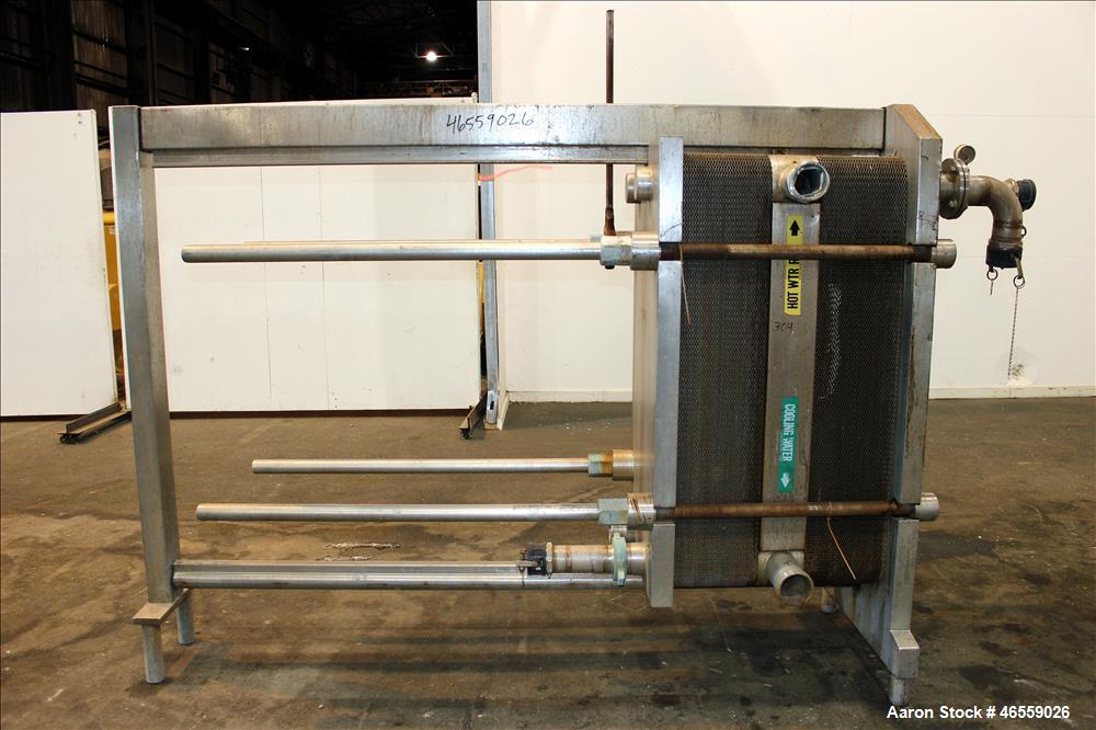 Used Alfa Laval Plate Heat Exchanger, Model A10RCF, 304 Stainless Steel.