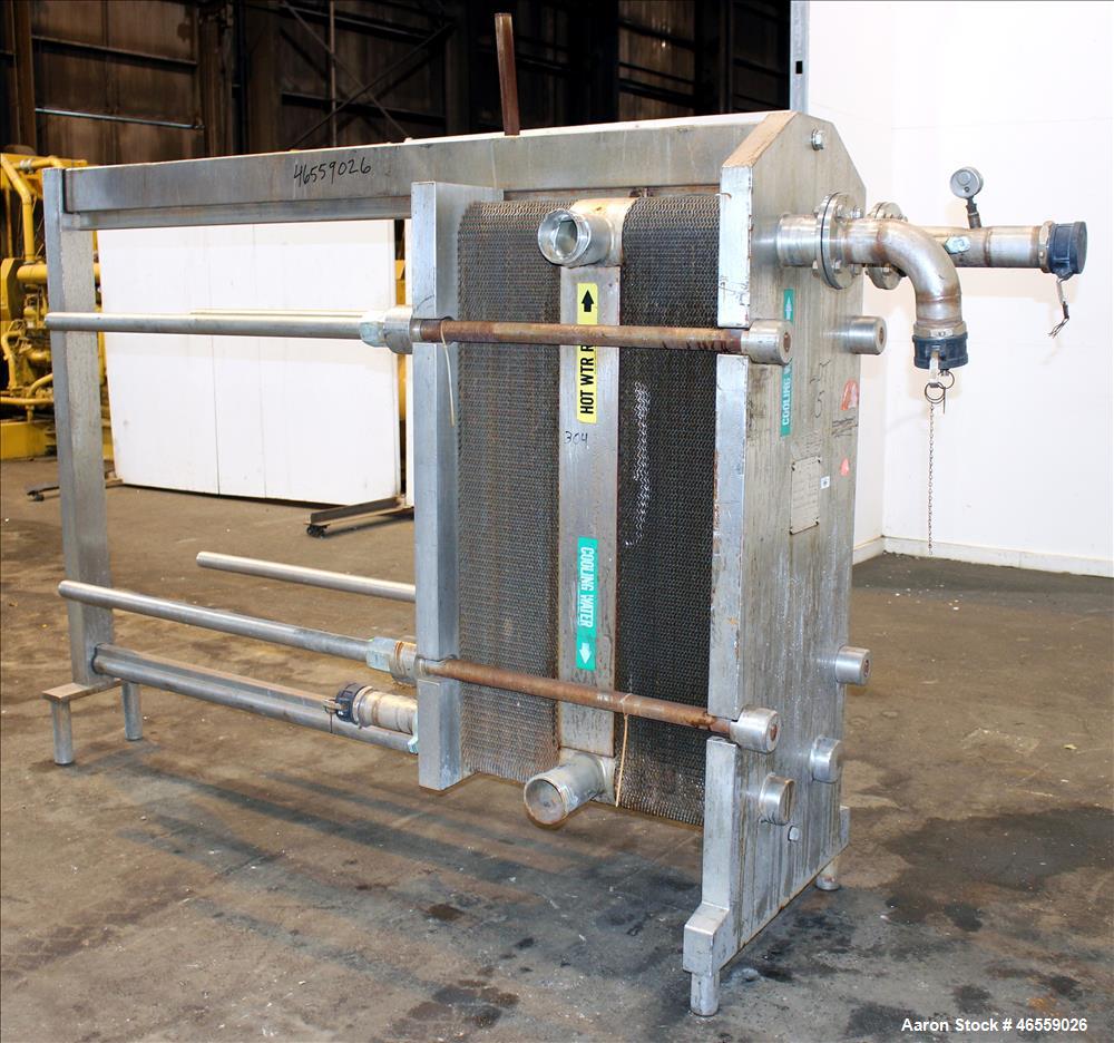 Used Alfa Laval Plate Heat Exchanger, Model A10RCF, 304 Stainless Steel.