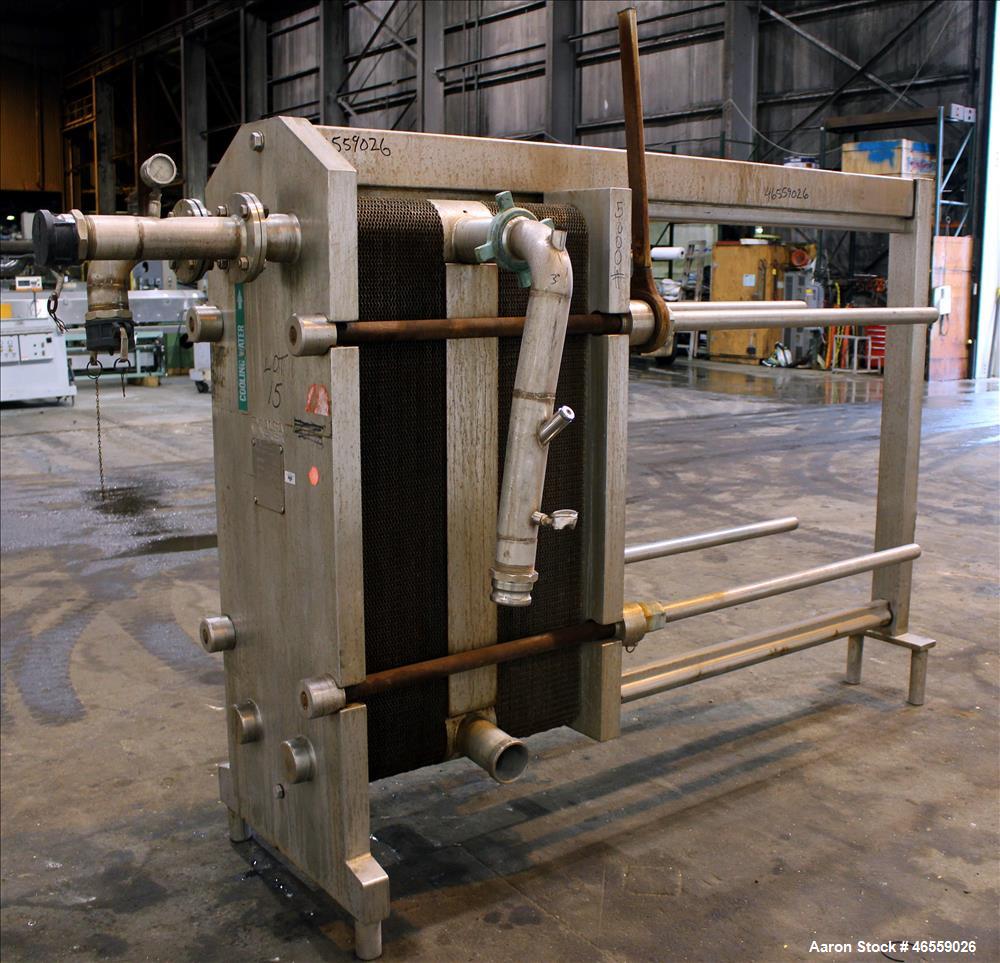 Used Alfa Laval Plate Heat Exchanger, Model A10RCF, 304 Stainless Steel.