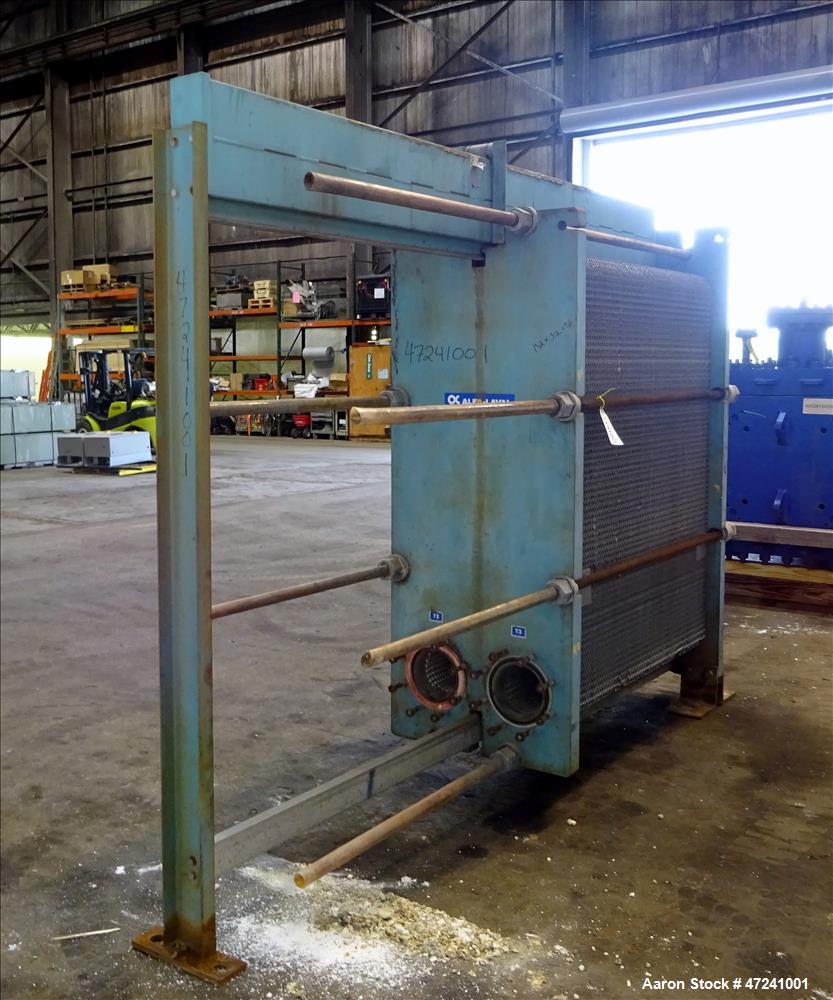 Used Alfa Laval Plate Type Heat Exchanger, Model AM20-FG, Surface Area 1,351.50