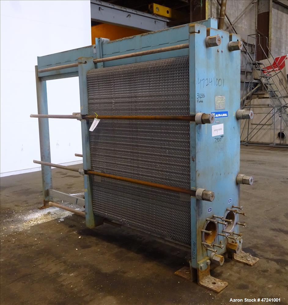 Used Alfa Laval Plate Type Heat Exchanger, Model AM20-FG, Surface Area 1,351.50