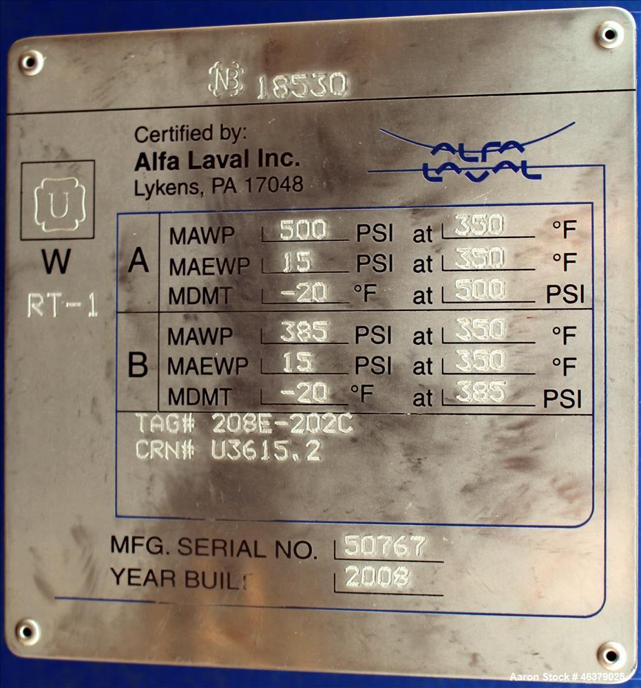 Used- Alfa Laval Compabloc Heat Exchanger, Model CPL75-V-500, 3,439 Square Feet