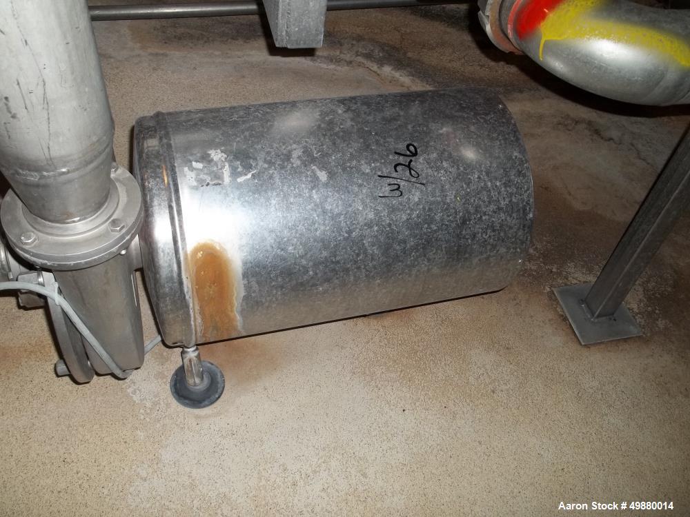 Used Alfa Laval plate heat exchanger, type M15-F-FMC, stainless steel, Max. working pressure 195 PSI/13 bar at a max. 248 deg F/120 deg C. Serial # 30100-545, New 1992. Incl. 1 x Dessel stainless ste...