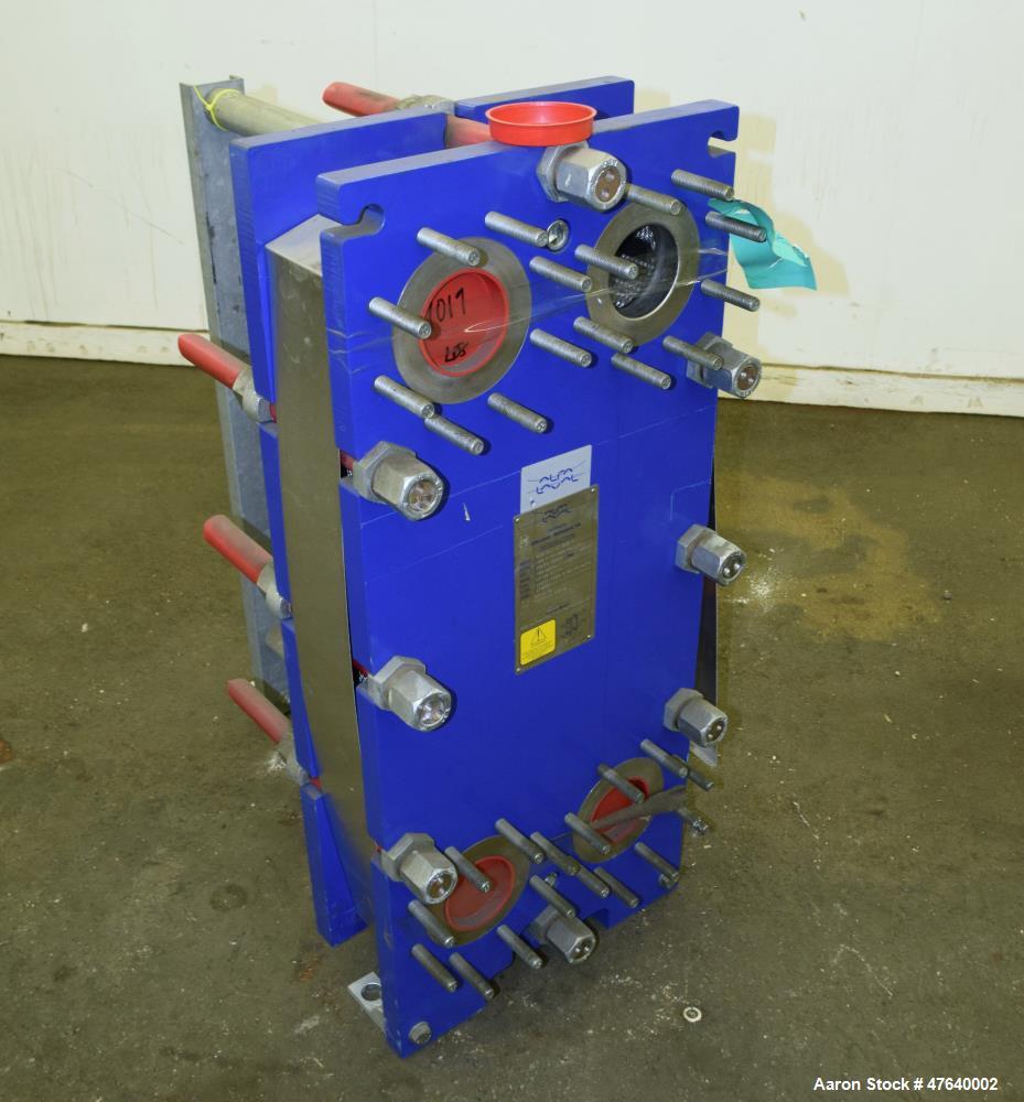 Unused- Alfa Laval Plate Exchanger, 87.83 Square Feet, Model M10-BDFG. (36) 120 mm thick 316 stainless steel plates. Designe...