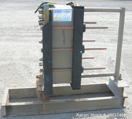 Used Alfa Laval Plate Heat Exchanger, Model M10-BFG, 255 square feet, 304 stainless steel. (99) plates. Rated 150 psi at 230 deg.f.. Built 1993.