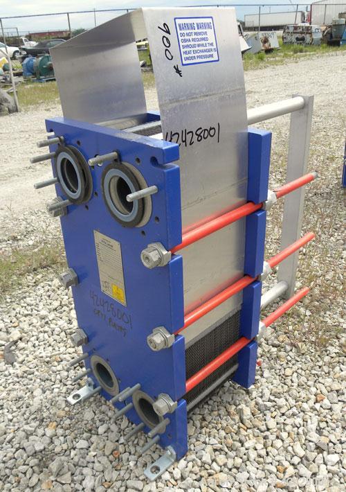 Used Alfa Laval Thermal Plate Exchanger, 250.5 Square Feet, Model M10-BFG. (99) Approximately 14-1/2’’ wide x 34-1/2’’ tall x 0.50 mm thick commercially pure titanium plates. Designed 150 psi at –20 ...