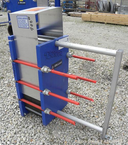 Used Alfa Laval Thermal Plate Exchanger, 250.5 Square Feet, Model M10-BFG. (99) Approximately 14-1/2’’ wide x 34-1/2’’ tall x 0.50 mm thick commercially pure titanium plates. Designed 150 psi at –20 ...